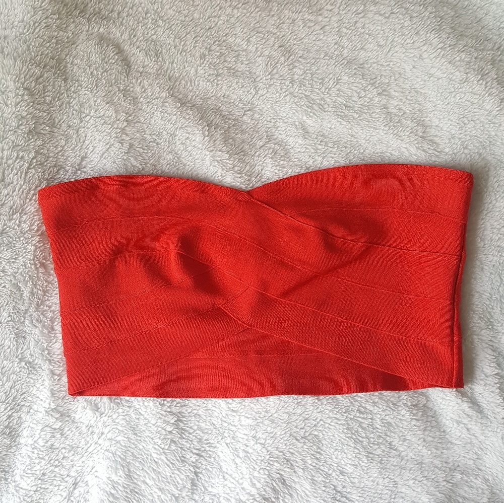 Red bandaged bandeau